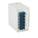 EFB-ELEKTRONIK DIN bėgio &scaron;viesolaidinė skirstymo dėžė OS2 G652D, 12xSC pigtail, 6x SC-Duplex adapteris (BHS70223.12)
