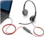 Poly Blackwire C3220 USB-C ausinės su mikrofonu &ndash; 3200 serija &ndash; ant ausų &ndash; laidinės &ndash; USB-C &ndash; triuk&scaron;mą izoliuojančios &ndash; juodos (209749-104)