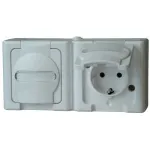 Heinrich Kopp BLUE ELECTRIC pavir&scaron;inio montavimo jungiklis su Schuko lizdu, IP44, Arctic White, 250V, 16A (131202003)