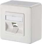 METZ CONNECT BTR 130B10D10002-E 1-Port Surface Mount Network Outlet Box, Empty, Pure White, 85x85x43mm