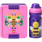 ROOM COPENHAGEN LEGO Lunch Set Bee &ndash; 2 dalių rinkinys su gertuve ir prie&scaron;piečių dėžute, violetinė