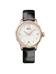 MIDO moteri&scaron;kas automatinis laikrodis M043207360180 34mm rausvo aukso PVD nerūdijantis plienas baltas perlamutro ciferblatas juodas odinis dirželis Limited Edition