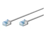Goobay CAT 6A Patch laidas itin lankstus plonas U/FTP pilkas su itin trumpu ki&scaron;tuku (74304)