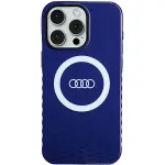 Audi IML Big Logo MagSafe Dėklas, skirtas iPhone 15 Pro Max 6.7, tamsiai mėlynas, kietas dėklas AU-IMLMIP15PM-Q5/D2-BE