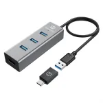 USB 3.2 Gen 1 &scaron;akotuvas GRAUGEAR G-HUB4-AC, 4&times; USB-A, 5 Gbit/s, aliuminis