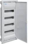 Hager Volta VU48NE įmontuojamas elektros skydelis, 4 eilės, 48 moduliai, IP30, metalinės durelės, 348&times;755,5&times;98 mm, baltas