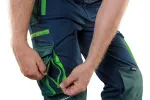 NEO Tools 81-246-XXL vyri&scaron;kos darbo kelnės su kelių apsaugų ki&scaron;enėmis, pilkos/juodos, XXL dydis