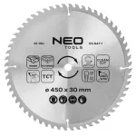 NEO TOOLS 450 mm TCT diskas medienai, 60 dantų, 30 mm anga
