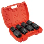 NEO TOOLS 3/4 inch smūginių lizdų rinkinys, 26&ndash;38 mm, 8 vnt., Cr-Mo plienas, juoda fosfatinė danga, DIN 3121, su dėklu