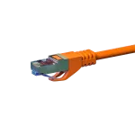 DSIT CAT 6a S/FTP LSOH tinklo jungiamasis laidas 0,5 m oranžinis