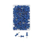 WEDO smeigtukai mėlyni, 100 vienetų, 12 mm smeigtuko ilgis, 10 mm galvutės skersmuo, permatomoje plastikinėje dėžutėje 54 203
