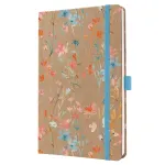 SIGEL Jolie 2027 savaitinis planeris A5 Blue Floral Serenity, kietais vir&scaron;eliais, su elastine juosta, ra&scaron;iklio laikikliu, dvigubomis kaspininėmis žymėmis, vidine ki&scaron;ene, 144 puslapiai, 80 g/m&sup2; popieriaus, užapvalinti kampai, daugiakalbis 7J807