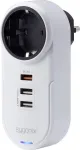 Sygonix SY-4512994 Schuko ki&scaron;tukinis adapteris su 2 USB įkrovimo prievadais, baltas