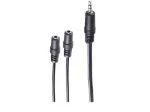 shiverpeaks BASIC-S audio Y-adapterio kabelis, 3,5 mm stereo ki&scaron;tukas į 2x 3,5 mm stereo lizdus, 0,2 m, juodas BS30761