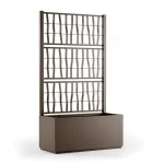 STEFANPLAST gėlių dėžė su grotelėmis Ethica 80x36x140 cm ruda