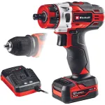 Einhell TE-CD 1. Produktdesign: Handbohrmaschine, Spannzange Typ: Ohne Schl&uuml;ssel. Anzahl der G&auml;nge: 2, 20, Leerlaufdrehzahl (max.): 1400 U/min, Bohrdr
