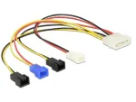 DeLOCK Molex 4 pin > 4 x 2 pin fan (12 V / 7 V / 5 V) - Netzkabel f&uuml;r L&uuml;fter - interne Stromversorgung, 4-polig (M) bis Molex, 2-polig - 20 cm