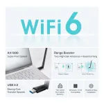 Belaidis USB Wi-Fi adapteris TP-LINK Archer TX35U PLUS &ndash; Wi-Fi 6, dvejopas dažnių diapazonas 1201 Mbit/s, USB maitinamas, juodas