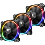 Thermaltake Riing 12 LED RGB Sync Edition CL-F071-PL12SW-A 120 mm korpuso ventiliatoriai, 3 vnt., iki 1500 aps./min, juodi