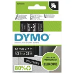 DYMO Authentic D1 lipdukai | Baltas spausdinimas ant juodos juostos | 12 mm x 7 m | Lipnios etiketės LabelManager žymekliams | Pagaminta Europoje