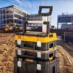 DeWalt DWST83344-1 TSTAK 2.0 dėžė įrankiams laikyti, ilga rankena, juoda/geltona