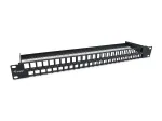 Equip 48 prievadų Keystone Cat.6 neekranuotas pataisų skydelis, juodas, RJ-45, Cat6, 1U, plienas, REACH, RoHS