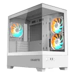 GIGABYTE C201 PANORAMIC ICE kompiuterio korpusas - Mid Tower, m-ATX, 360 mm radiatoriaus palaikymas, 3 i&scaron; anksto sumontuoti ventiliatoriai, USB 3.0, RGB Fusion palaikymas