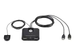 USB 2.0 2 prievadų įrenginių daliklis ATEN US224AT &mdash; USB Type-A, 1,8 m kabelis, juodas