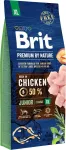 Brit Premium by Nature Junior XL sausas &scaron;unų pa&scaron;aras su vi&scaron;tiena, 15 kg