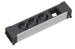 Bachmann POWER FRAME Medium 916.006 ki&scaron;tukinių lizdų blokas, 3x Schuko (CEE 7/3), GST18i3 įvadas, 250 V, 0,2 m, juodas/aliuminio