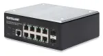 Intellinet 508278 pramoninis 8 prievadų Gigabit Ethernet PoE+ internetu valdomas L2+ komutatorius, 2x SFP, 30 W vienam prievadui, DIN bėgelis, nuo -40 iki 85 &deg;C, IP30, be ventiliatoriaus