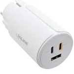 InLine USB PD maitinimo &scaron;altinis, GaN įkroviklis, 3 prievadai, Dual USB-C + USB-A, 65 W, baltas
