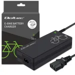 Kroviklis QOLTEC 36V&ndash;42V 2A su C14 IEC 3 kontaktų jungtimi elektrinio dviračio akumuliatoriams
