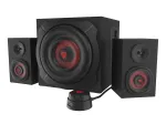 Garsiakalbių rinkinys GENESIS Helium 610BT 2.1, 60 W RMS, Bluetooth, laidinis, raudonas/juodas, kompakti&scaron;kas žemų dažnių garsiakalbis