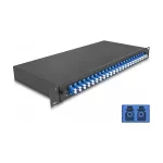 DeLOCK 19 colių optinio pluo&scaron;to sujungimo dėžė 24 x LC Duplex OS2 1U juodas metalas