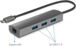 Renkforce RF-3374952 USB 2.0 tipo-C sąsajų &scaron;akotuvas 1000 Mbit/s juodai pilkas