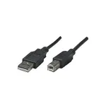 Manhattan USB-B į USB-A 2.0 jungiamasis kabelis, 3 m, juodas (333382)