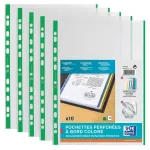 A4 ki&scaron;eninis aplankas Elba Oxford 100206877, permatomas su žalia sustiprinta juosta