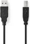 Nedis USB 2.0 laidas | USB-A ki&scaron;tukas | USB-B ki&scaron;tukas &ndash; 10 W | 480 Mbps | nikeliuotas | 1,00 m | apvalus | PVC | juodas