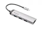 Verbatim USB-C Multiport Hub 4 prievadų USB 3.2 Gen 1, pilkas, aliuminis/plastikas, 0,15 m
