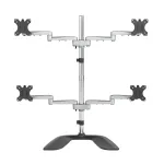 StarTech.com ARMQUADSS keturių monitorių stovas &ndash; ergonominis VESA laikiklis 4 monitoriams (2x2) iki 32 colių &ndash; laisvai pastatomas, reguliuojamo auk&scaron;čio/pakreipimo/pasukimo/sukimo &ndash; sidabrinis