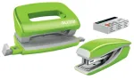 Leitz Segtuvų ir skylių perforatoriaus rinkinys Mini WOW, 10 lapų, Žalias, P2, Metalas, Plastikas, 3,5 cm, 100 segtukų