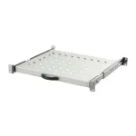 EFB-Elektronik 19 colių 1U i&scaron;traukiama lentyna, reguliuojamas gylis 550-630 mm, apkrova 30 kg, lentynos gylis 800 mm, RAL 7035 &scaron;viesiai pilka