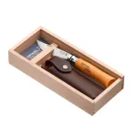 Opinel No. 08 Carbon Folding Knife su buko medienos rankena - 8,5 cm a&scaron;menys