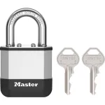 Master Lock Elite 45mm Laminuota Pakabinama Spyna su 25mm Kilpa, 5-Kai&scaron;čių Cilindru, Sidabrinė/Pilka