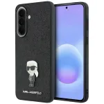 Karl Lagerfeld Fixed Glitter Ikonik Logo Metal Pin Back Cover, Samsung Galaxy A57 5G, juoda