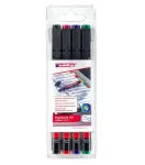 EDDING 140 S Permanent Marker Fine Tip Black Blue Green Red 4 Pieces