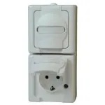 HEINRICH KOPP BLUE ELECTRIC Pavir&scaron;inis dvigubas ki&scaron;tukinis lizdas IP44 Arktinė balta 2-jų vietų vertikalus (131402009)