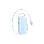 Joyroom Power Bank su skaitmeniniu ekranu, 10000 mAh, 35W PD, įmontuojami i&scaron;traukiami 2x Type-C dirželiai (0,7 m), mėlyna (JR-PR2L)