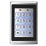 HISMART TV993772 daugiafunkcinė įeigos kontrolės klaviatūra su Mifare 13,56 MHz kortelių skaitytuvu, PIN, 2000 naudotojų, Wiegand 26/34, 12-24 V DC, cinko lydinys, sidabrinė